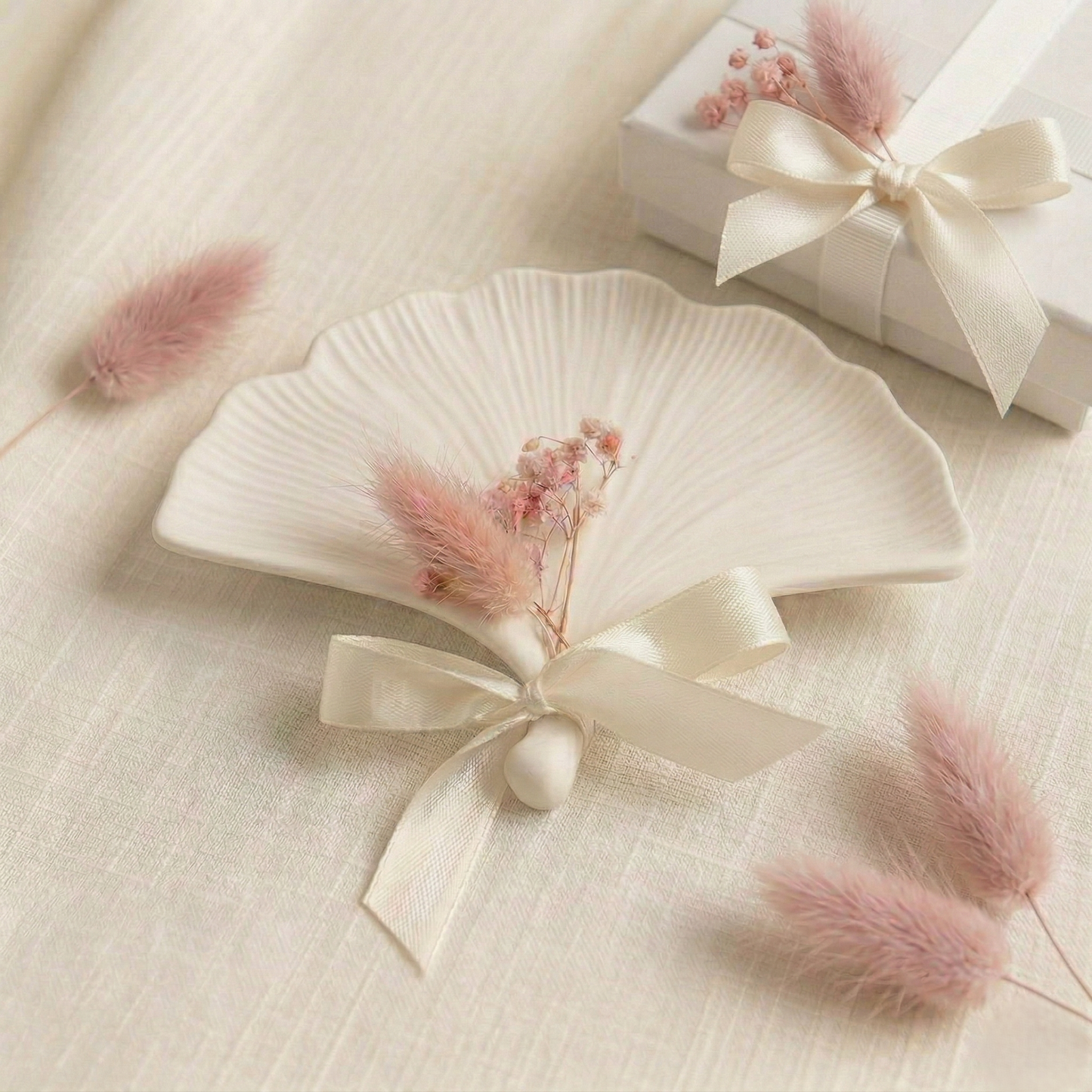 bomboniere artigianali eleganti vassoio a forma di foglia di ginkgo in polvere di ceramica, per matrimoni ed eventi