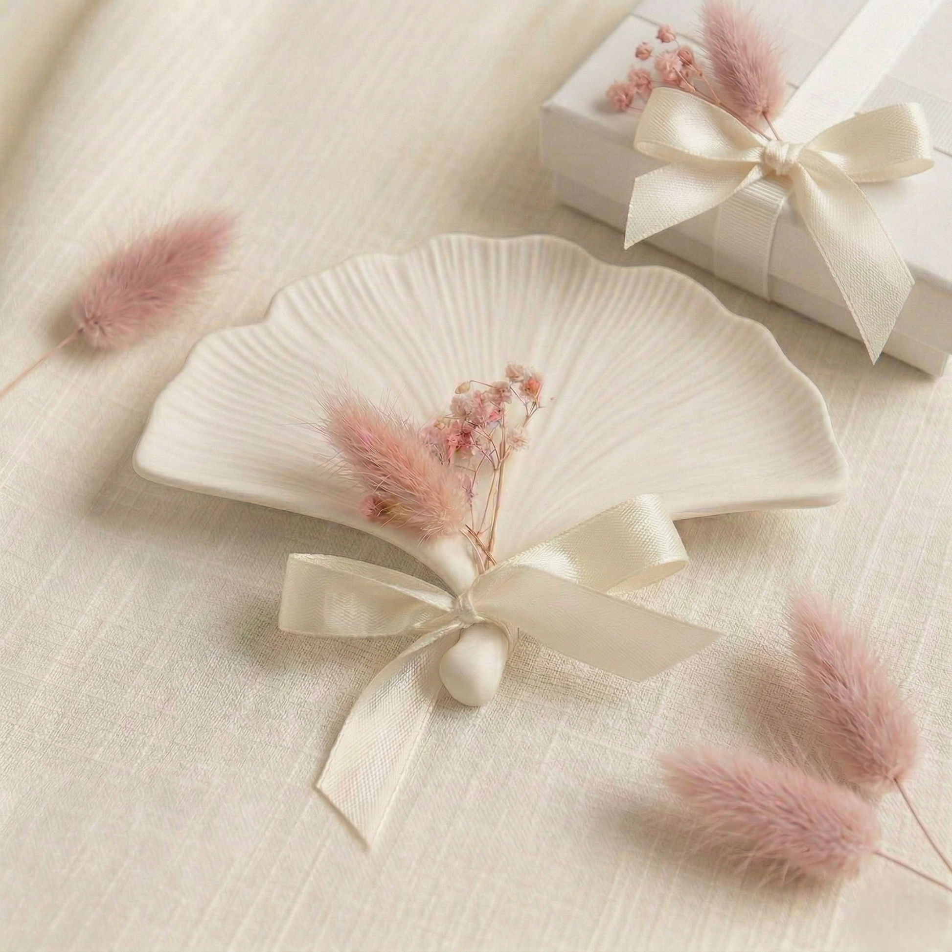 bomboniere artigianali eleganti vassoio a forma di foglia di ginkgo in polvere di ceramica, per matrimoni ed eventi