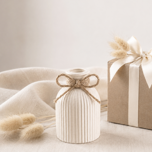 Bomboniere artigianali dal design minimal, vaso decorativo in polvere di ceramica ideale per matrimoni, comunioni ed eventi speciali