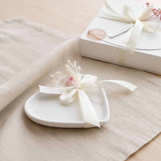 Bomboniera vassoio decorativo artigianale a forma di cuore, ideale per matrimonio, comunione e cerimonie