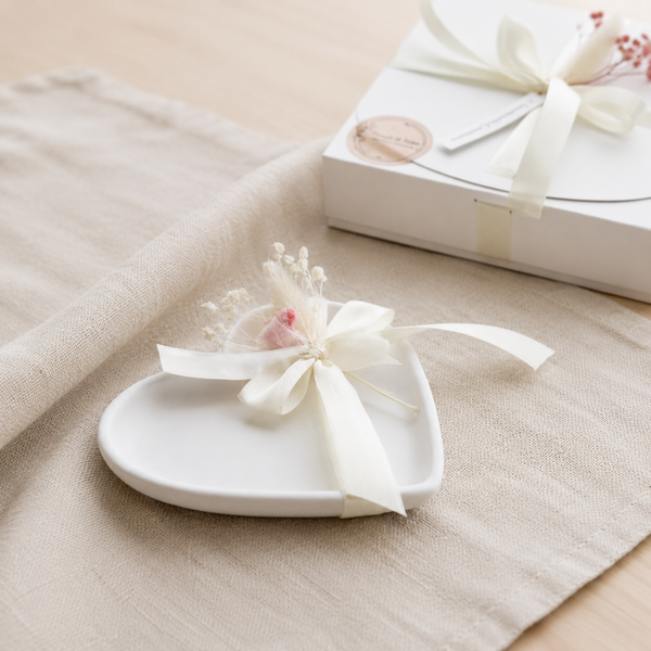 Bomboniera vassoio decorativo artigianale a forma di cuore, ideale per matrimonio, comunione e cerimonie