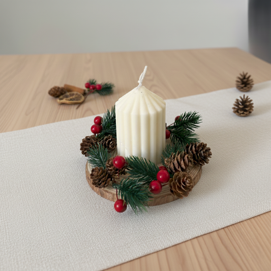 Composizione Candela Decorativa Winter